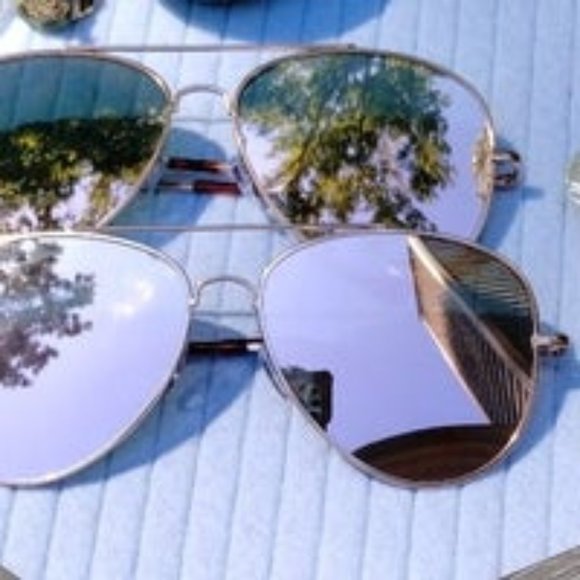 New Pink Mirror Aviator Sunglasses - Picture 2 of 3